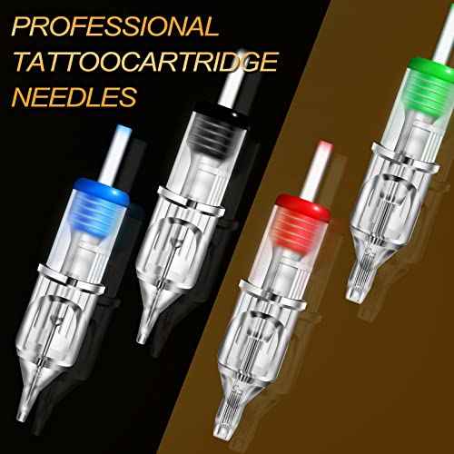 Tattoo Needles Cartridges - Yuelong 40pcs Tattoo Cartridges Needles Mixed Round Liner Shader Magnum 3RL 5RL 7RL 9RL 7RS 9RS 7RM 9RM Assorted Needles with Membrane for Tattoo Artist