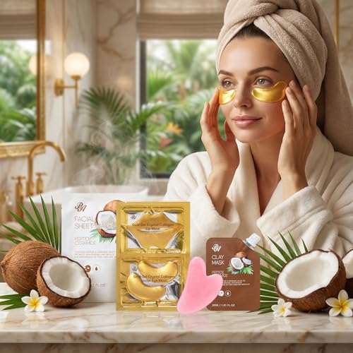 Valentines Day Gifts for Women & Men, 12pcs Vanilla Coconut Bath and Body Self Care Set, Spa Gift Basket, Bath Bomb, Parfume Lotion, Spa Kit, Hydrating Skin Care Set, Anniversary, Birthday, Christmas