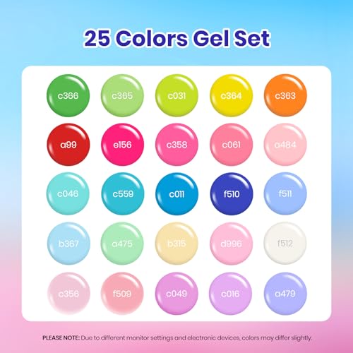 Beetles Rustic Sonata Pastel Gel Polish Set - 25 Colors + Base & Top Coats, 5ml
