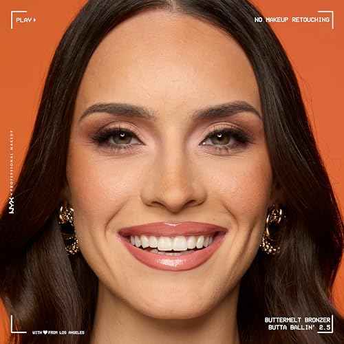 NYX PROFESSIONAL MAKEUP Matte Buttermelt Bronzer, Longwear Face Makeup with Up to 12 Hours of Wear, Vegan Formula - Butta Ballin (Medium Warm)