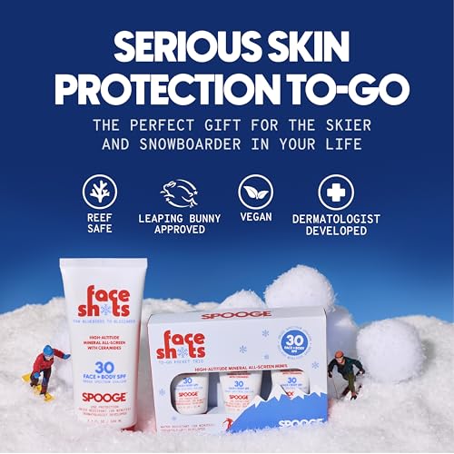 Face Shots High-Altitude All-Screen - Mineral Ski Sunscreen SPF 30 for Winter Sports - Mountain Sunscreen for Snow Sports - Water Resistant 80 Min - Edelweiss + Ceramides + Zinc Oxide - Trio Set