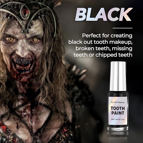 Black Tooth Paint - Temporary Teeth Makeup for Halloween Costumes
