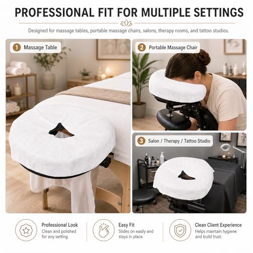 Disposable Face Cradle Covers - 100 Pack Soft Massage Headrest Covers