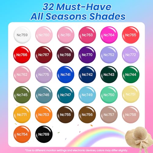 Beetles Gel Nail Polish Kit 32 Colors with UV Lamp & 68 Pcs Tools