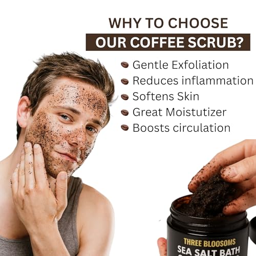 Coffee Scrub Body Exfoliator, 350g Anti Cellulite, Anti aging, Removes Dark Circles, Wrinkles, Gift for Women and Men, contains Coffe-Seeds, Sea Salt, Coconut Oil, Leaf Extracts (350g, Coffee Scrub)