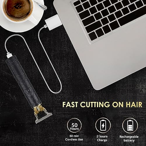 Professional T-Blade Hair Clipper for Men Cordless Rechargeable