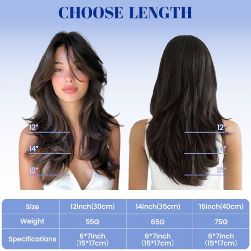 WORLDSTAR Human Hair Topper for Women 12 Inch Golden Brown to Caramel Blonde Balayage - 55g, Natural Look, Easy Wear