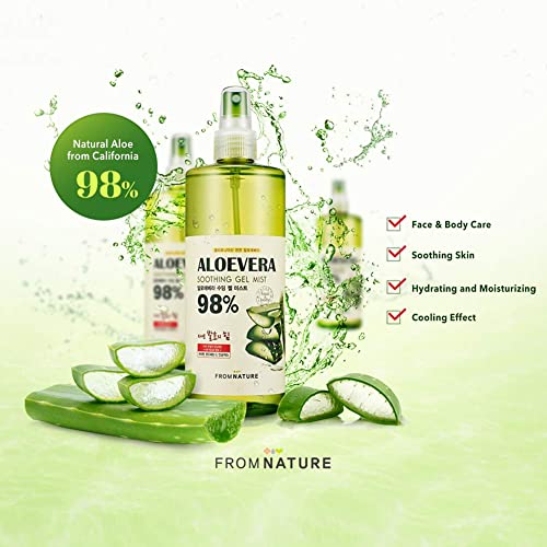 Aloe Vera 98% "Moisture Soothing Gel Mist - 13.5 fl oz. (400 ml) for FROMNATURE