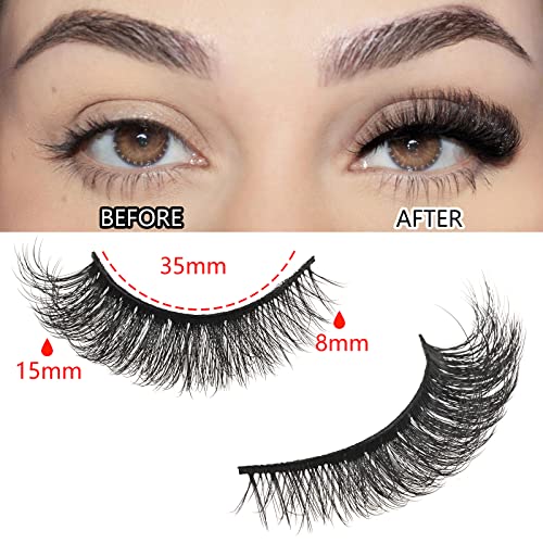 FARRED Eyelashes False Lashes Silk Faux Mink Lash 8D Fluffy Eyelash 10 Pairs Pack Short Lashes