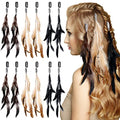 Geyoga 12 Pcs Clip-In Hair Feathers with Beads | Boho Festival