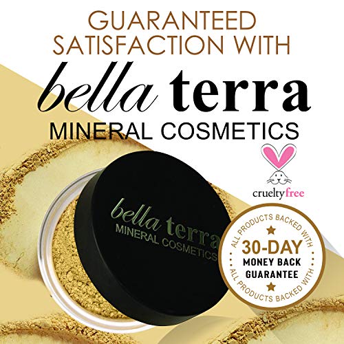 BellaTerra Cosmetics Mineral Powder Foundation ? Honey | Golden Medium Shade | Long-Lasting Matte Mineral Makeup for a Radiant, Even Complexion 9g