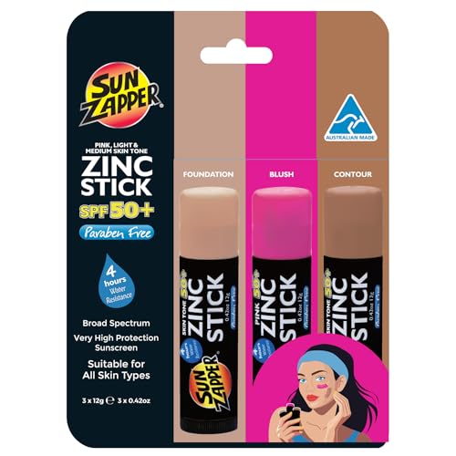 Sun Zapper Tinted Sunscreen Stick 3-Pack SPF 50+ - Mineral UV Protection