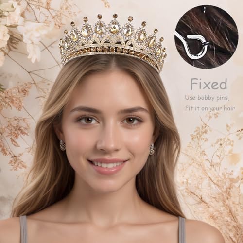 Crystal Baroque Vintage Tiara Crown for Weddings & Parties
