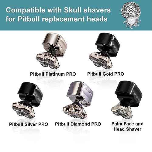 Shaver Replacement Blades compatible with Sku*l Shaver Pitbull Gold PRO Shaver Replacement Blade,Shaver Replacement Heads for Pitbull Platinum Pro Shaver