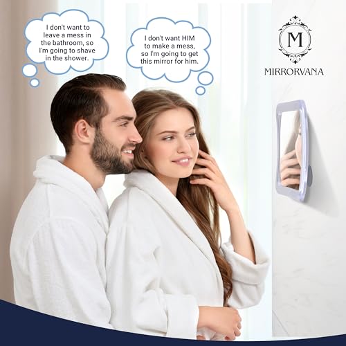 Fogless Shower Mirror with Triple Suction Cups - 5.3" Anti-Fog Shave Mirror