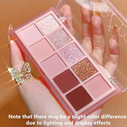 Go Ho 10 Colors Eyeshadow Palette - Matte Shimmer Glitter