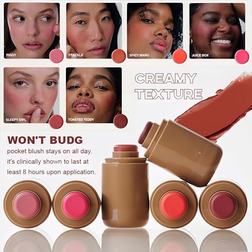 MAEPEOR Matte Blush Stick Creamy Natural Looking Finish Face Blush Long-Lasting Lightweight Buildable Blushes Stick for Cheeks (05 Soft Mauve)
