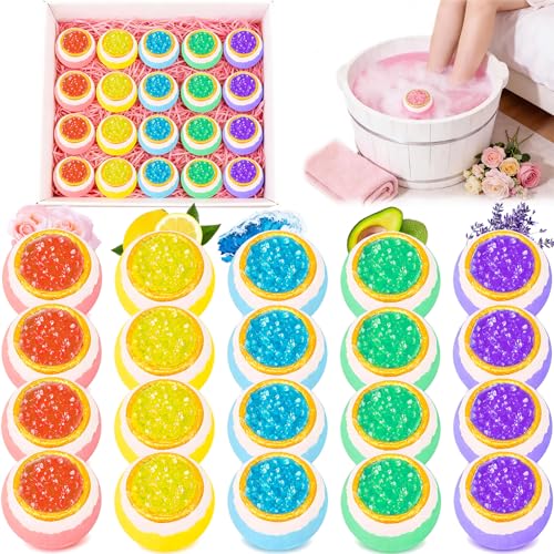 Organic Foot Bath Bombs - 20 Pack Natural Foot Soak Balls for Sore Feet