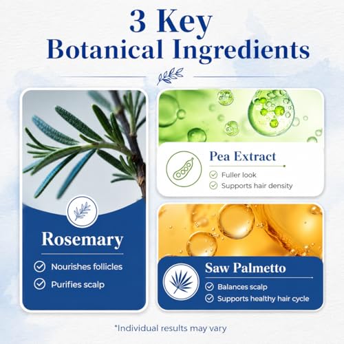 Hair Growth Serum Roll-On with Rosemary & Pea Extract for Thicker Hair
