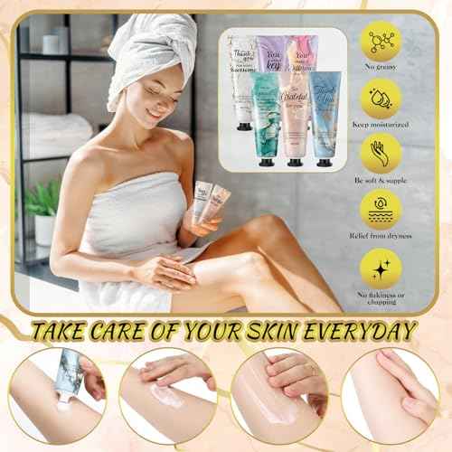 72pcs Mini Body Lotion Bulk Christmas Stocking Stuffers Inspirational Employee Appreciation Team Gifts for Women Travel Size Dry Skin Hand Cream Lotion for Teachers Day Christmas Staff Coworker Women