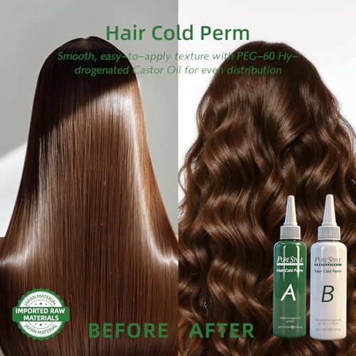 Gentle No-Heat Cold Wave Perm Cream Kit - Ammonia-Free DIY Perm, 200ml