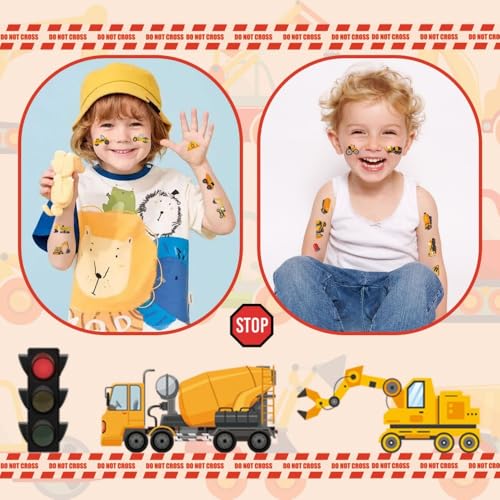 10 Sheets Cartoon Car Temporary Tattoos - Mixed Vehicles