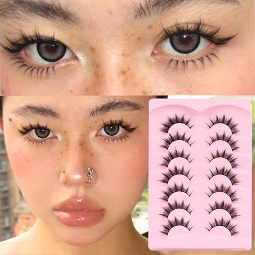 Veleasha Cat Eye Manga Lashes C Curl - 7 Pairs False Eyelashes