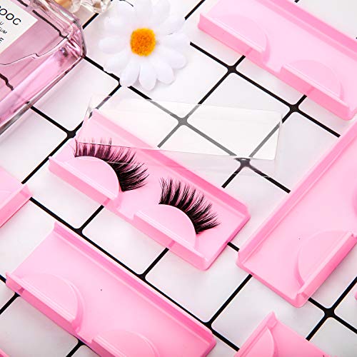 Blulu 50-Pack False Eyelash Storage Box - Pink Lash Case Organizer