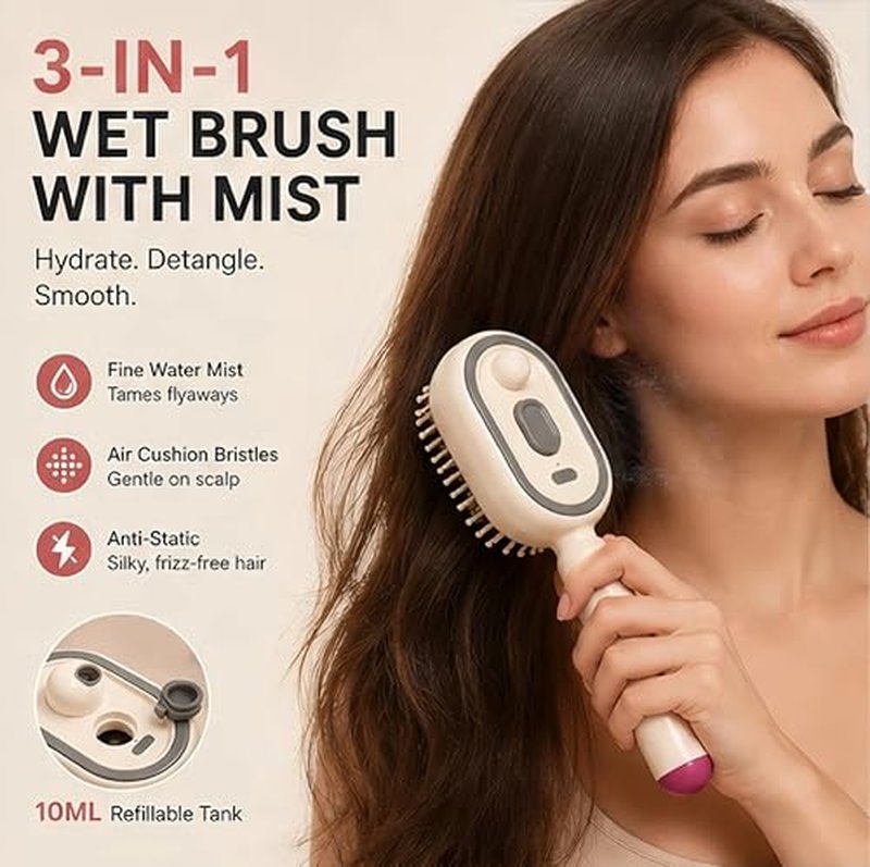 Electric Spray Air Cushion Massage Brush with Water Mist