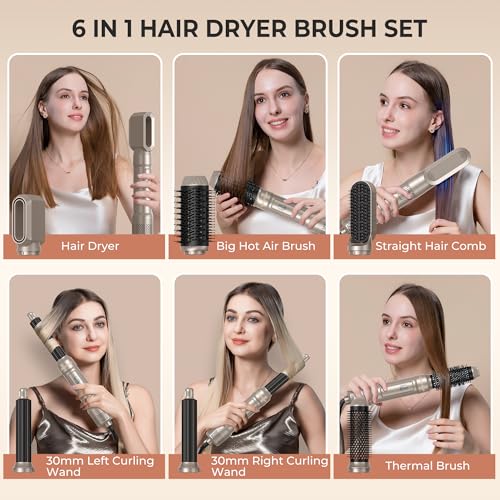 6-in-1 Hot Air Brush Blow Dryer Styling Tool Kit