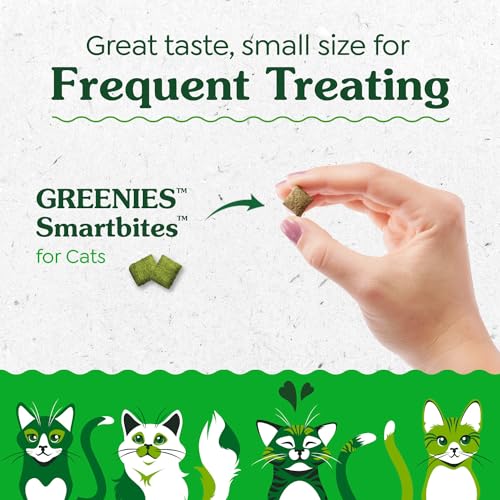 FELINE GREENIES SMARTBITES HEALTHY INDOOR Natural Treats for Cats, Chicken Flavor, 2.1 oz. Pouch