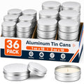 36Pack 1oz & 2oz Aluminum Tin Cans with Screw Lids — LINSIRON, 18ea 1oz + 18ea 2oz