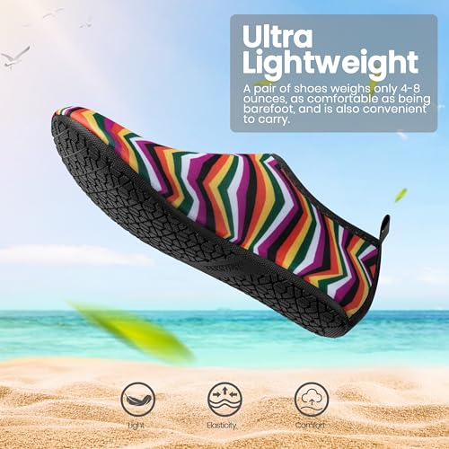 SEEKWAY Water Shoes Women Men Adult Quick-Dry Aqua Socks Barefoot Non Slip for Beach Swim River Pool Lake surf Black Size SK002