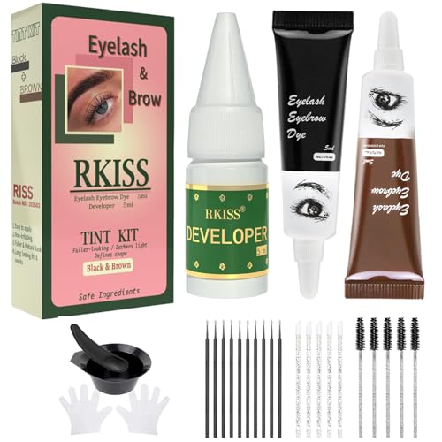 Eyebrow & Eyelash Tint Kit - Black & Brown, 10 Applications