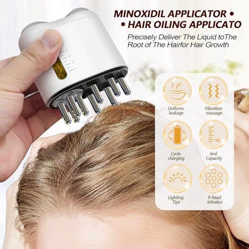 Minoxidil Hair Oil Applicator with Scalp Massager - 2-in-1 Treatment