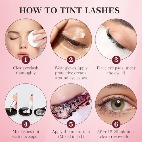 Eyelash & Eyebrow Tint Kit, 2-in-1 Professional Lash & Brow Color