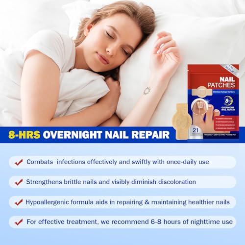 Overnight Hydrogel Nail Repair Patches for Brittle & Cracked Nails (21 Pcs)