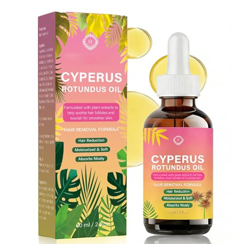 Cyperus Rotundus Oil,Natural Hair Removal Formula to Reduces Hair Appearance,Soothes Skin & Hydrates,for Women & Men,2 fl oz