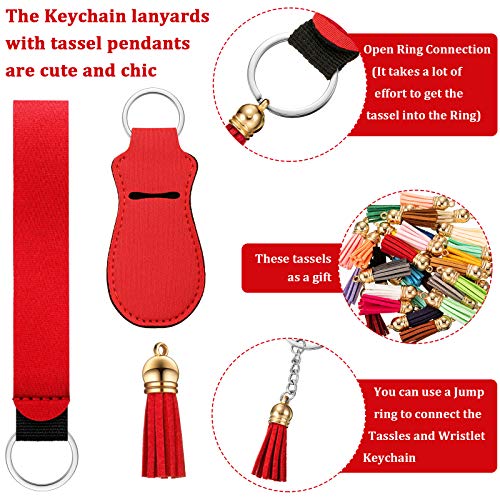 30-Piece Lipstick Holder Keychain Set with Wristlet & Tassel