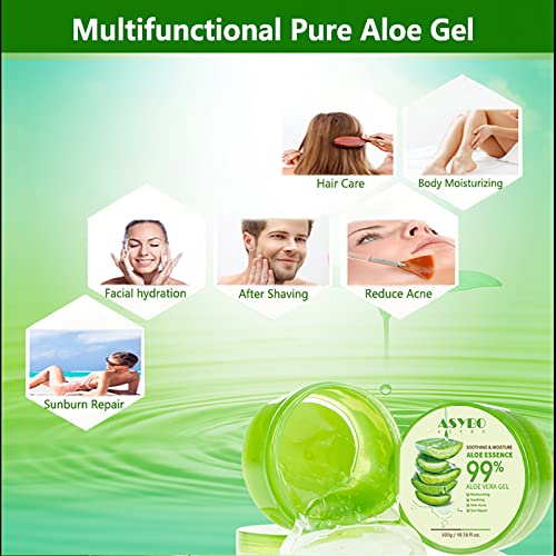 300 ML Aloe Vera Gel ? 99% Organic Pure Aloe Vera Hydrating Moisturizer, Natural Aloe Cream for Dry Skin, Sunburn, Acne