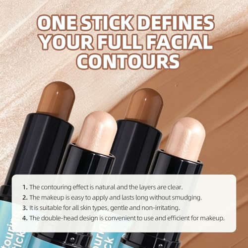2-in-1 Contour & Highlighter Stick - Tan & Deep Champagne