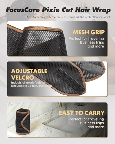 FocusCare 2-in-1 Anti-Slip Mesh Hair Wrap for Pixie Cut
