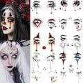 Halloween Face Tattoo Stickers - 10 Sheets Spider Web Eye Makeup