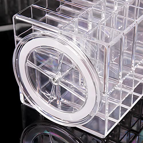 Sooyee 360 Degree Spinning Lipstick Organizer Holder 53 Spaces,Acrylic Cosmetic Display Cases for Lipstick, Brushes, Bottles, and more,Clear