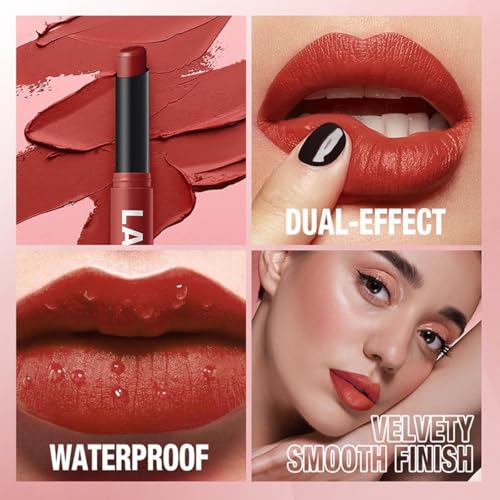 Nude Brown Lip Liner Lipstick for Women, Waterproof Long Lasting Lip Liner Pencil Lip Stick Set, Lip Kit With Lipliner Lipstick, Smudgeproof Lip pencil Lip Crayon 02#