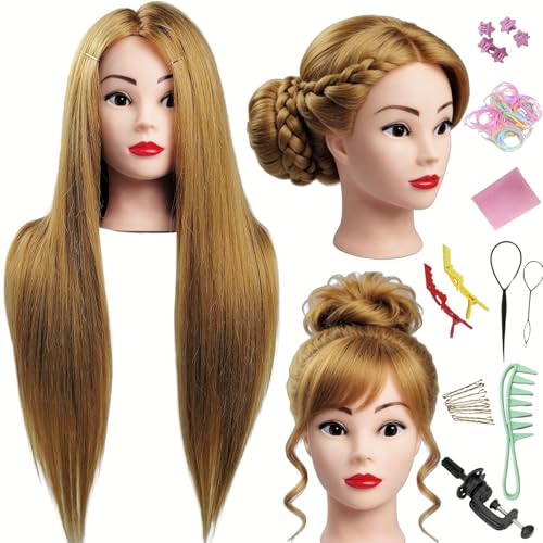 Real Hair Mannequin Head 28" - 80% Human Hair Cosmetology Training