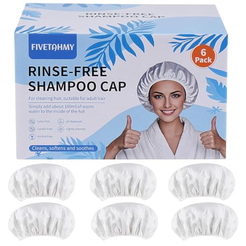 No-Rinse Shampoo Caps for Bedridden & Elderly, 6-Pack