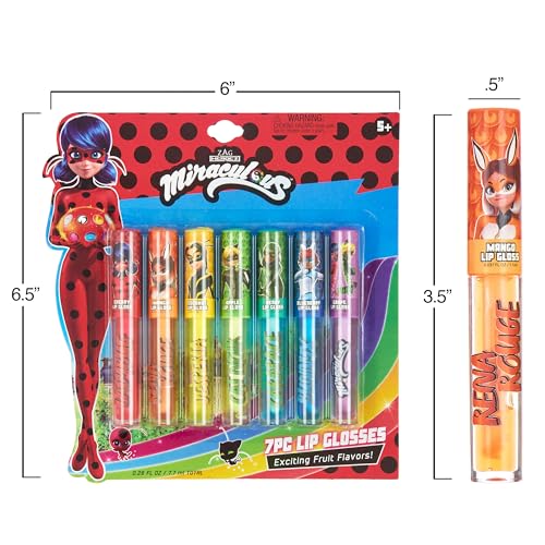 Miraculous 7-Piece Lip Gloss Set - Fruity Flavors