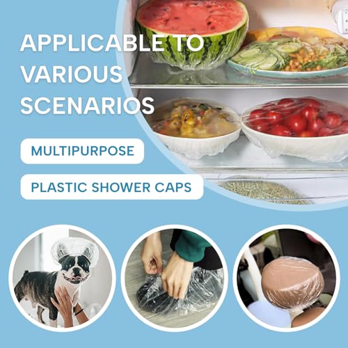 Disposable Shower Caps for Women - Clear Waterproof 32 Count - Thick Plastic, Travel & Hotel Use