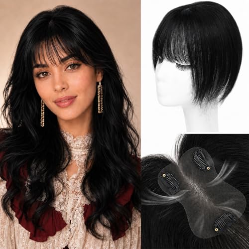 Hair Topper for Women 10" Real Human Hair French Bangs
